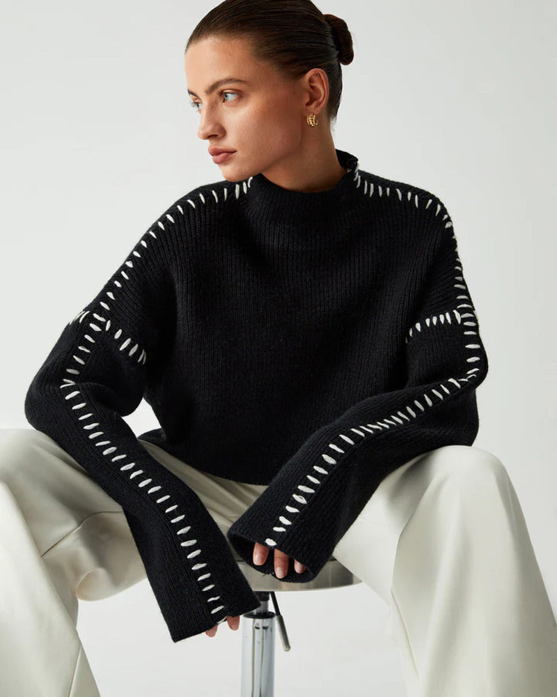 Maisie Contrast Stitch Knit Jumper Myra St