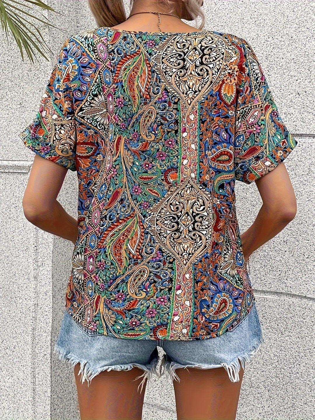 Everleigh Vibrant Paisley T-Shirt Blouse