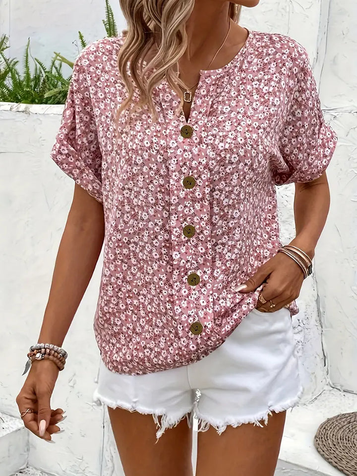 Solana Floral Short Sleeve Blouse