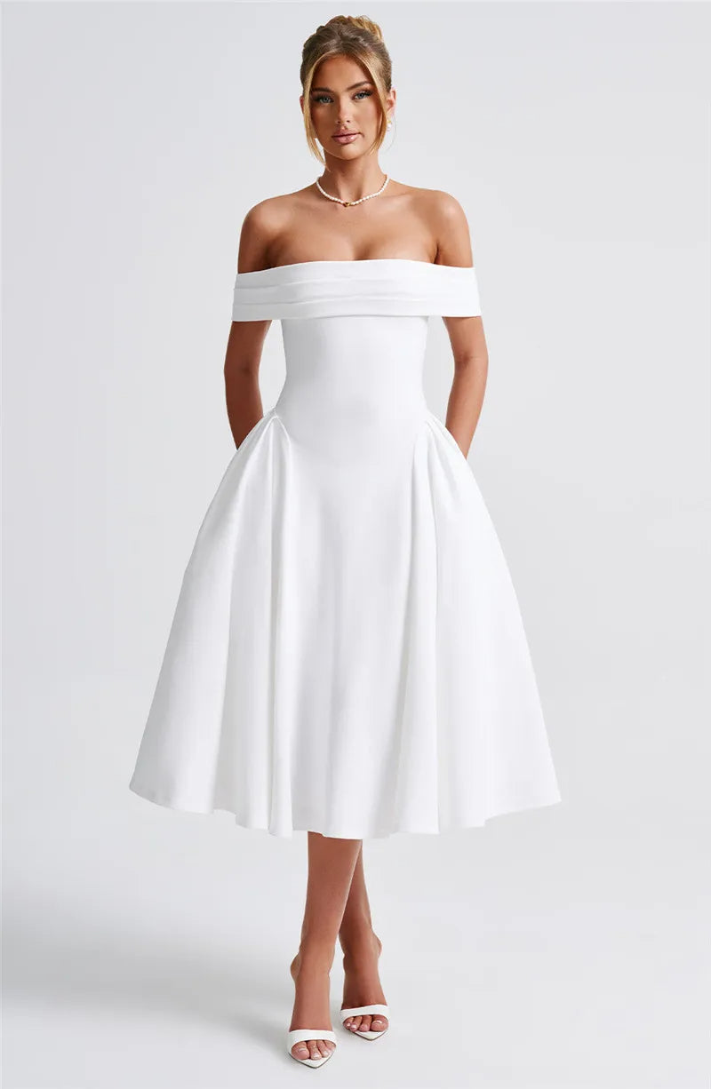 Gloria Off Shoulder Midi Dress