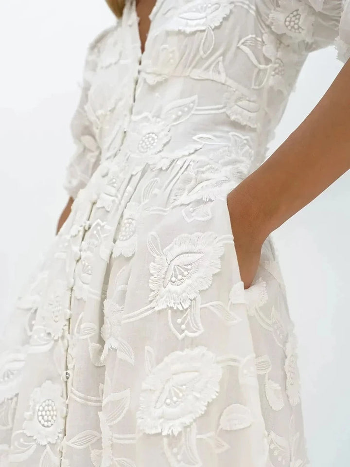 Cressida Embroidered Midi Dress