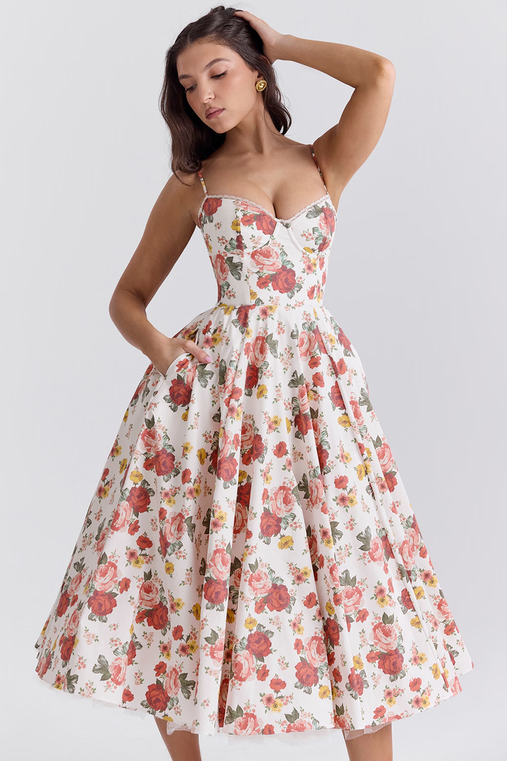 Daphne Sweetheart Bustier Midi Dress