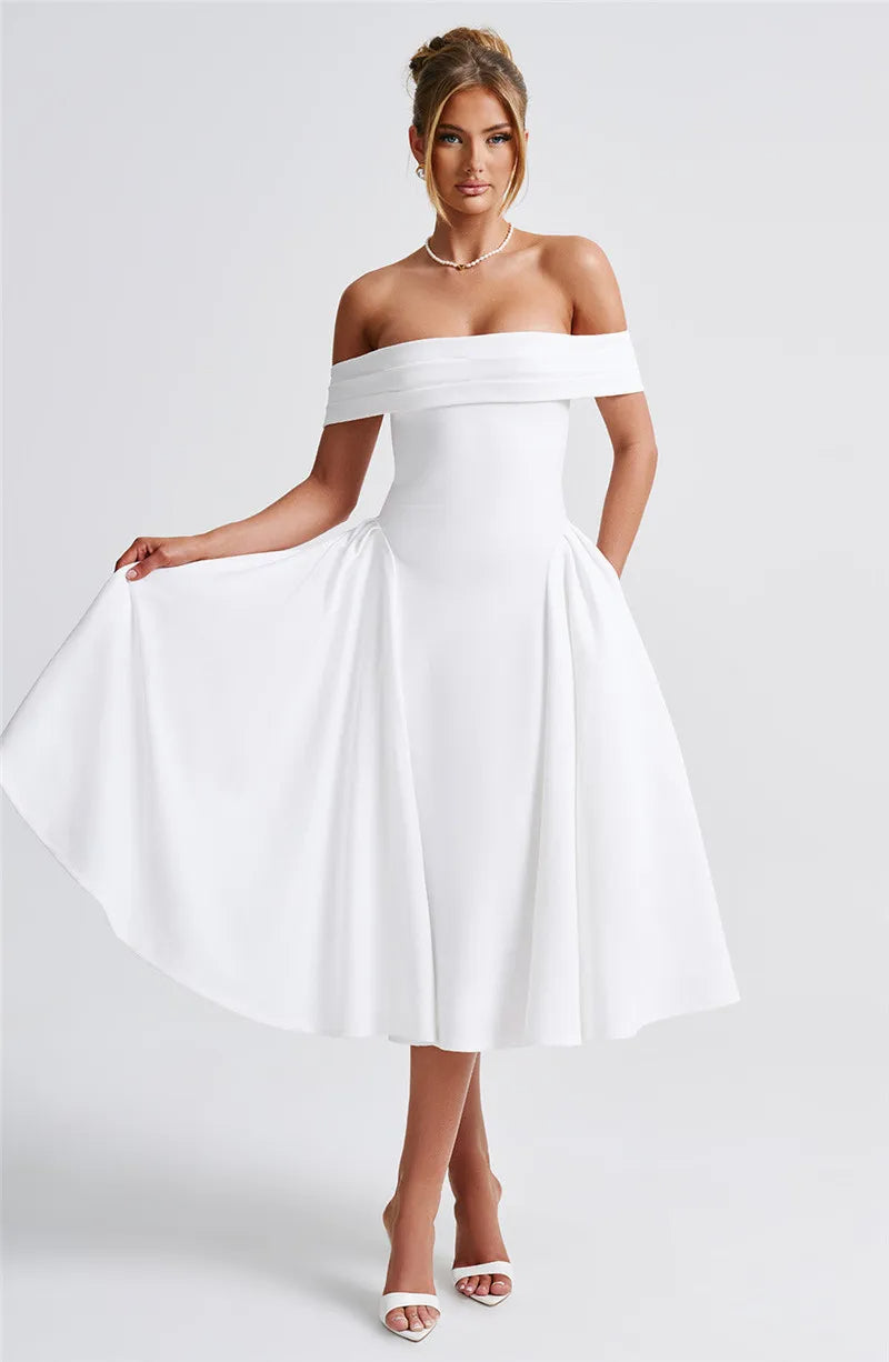 Gloria Off Shoulder Midi Dress