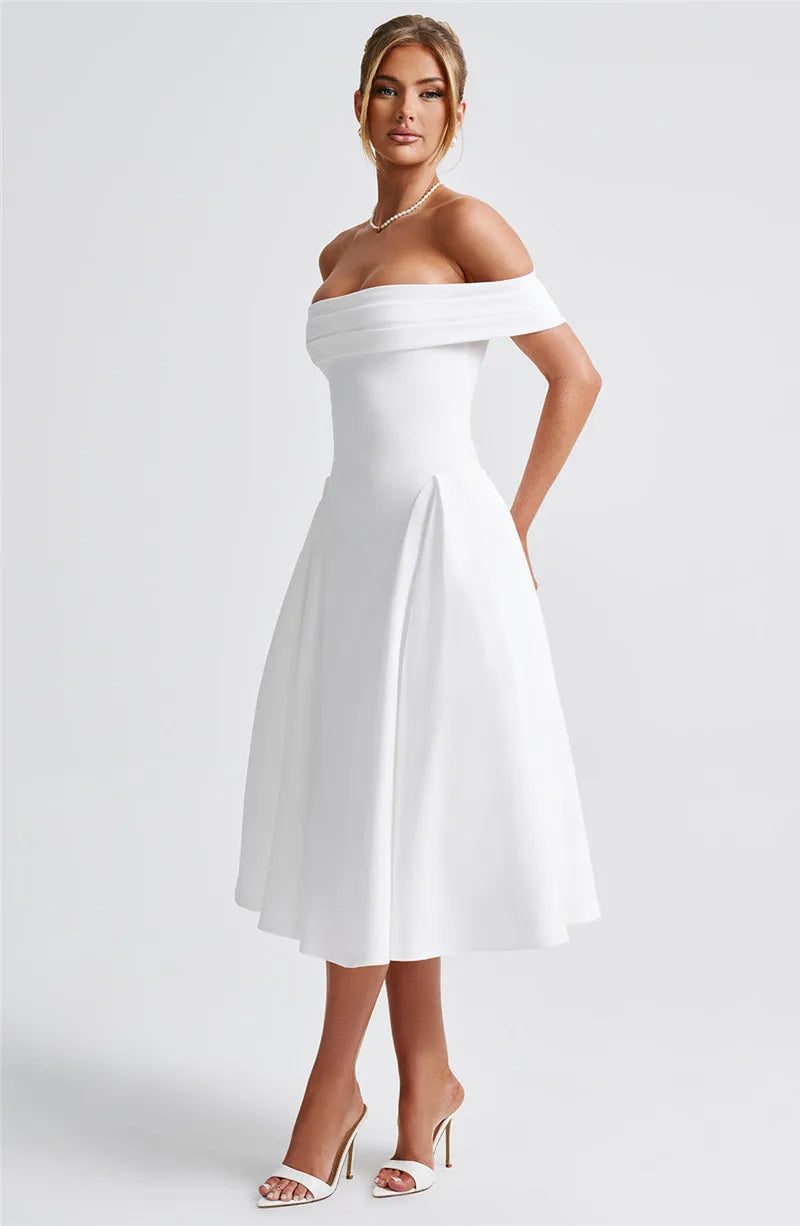 Gloria Off Shoulder Midi Dress