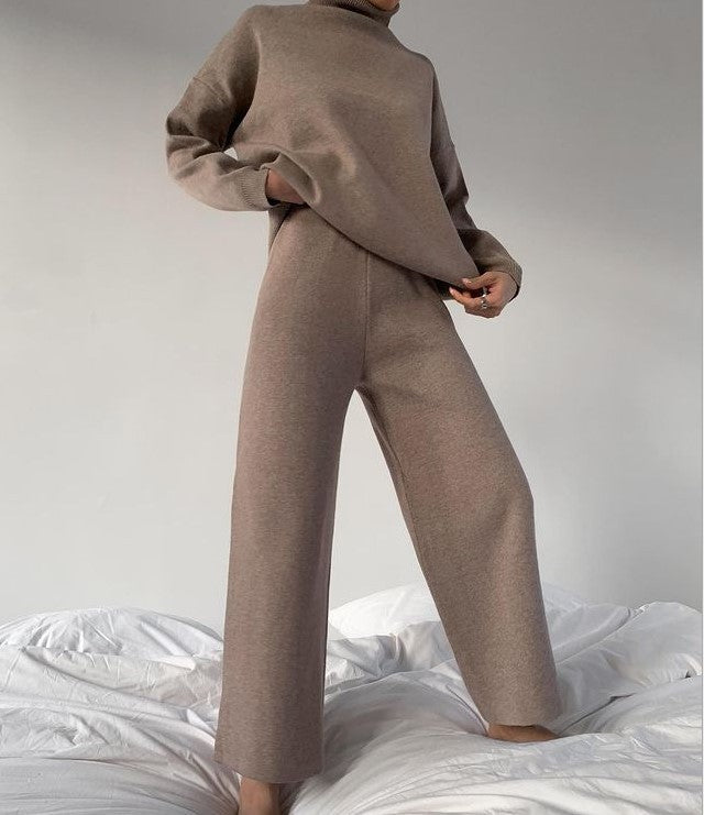 Mila 2-Piece Turtleneck Knit Lounge Set