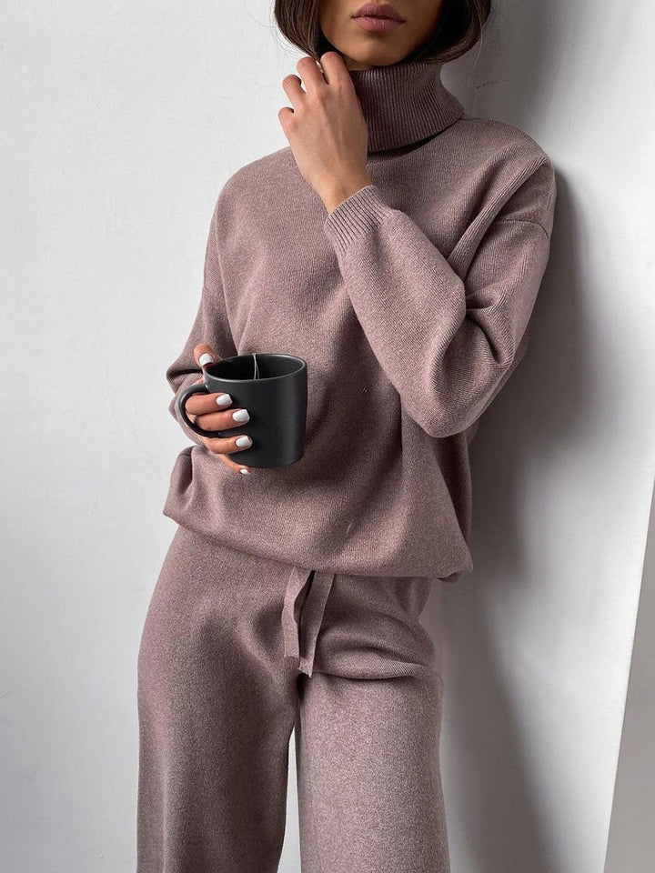 Mila 2-Piece Turtleneck Knit Lounge Set