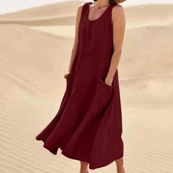 Andrea Sleeveless Pocket Maxi Dress