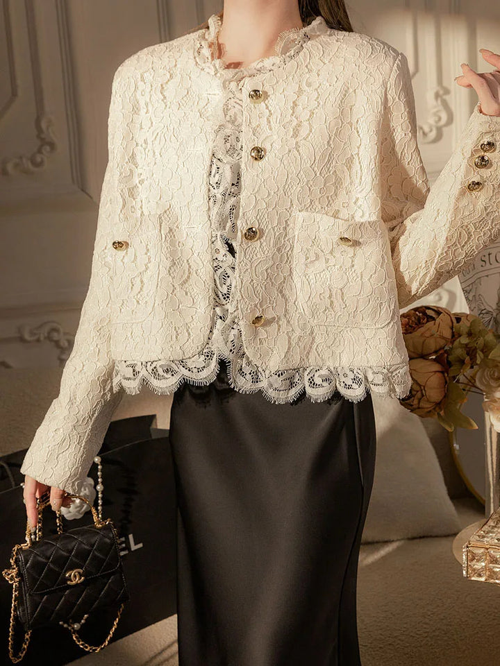 Linley Scalloped Lace Cropped Jacket