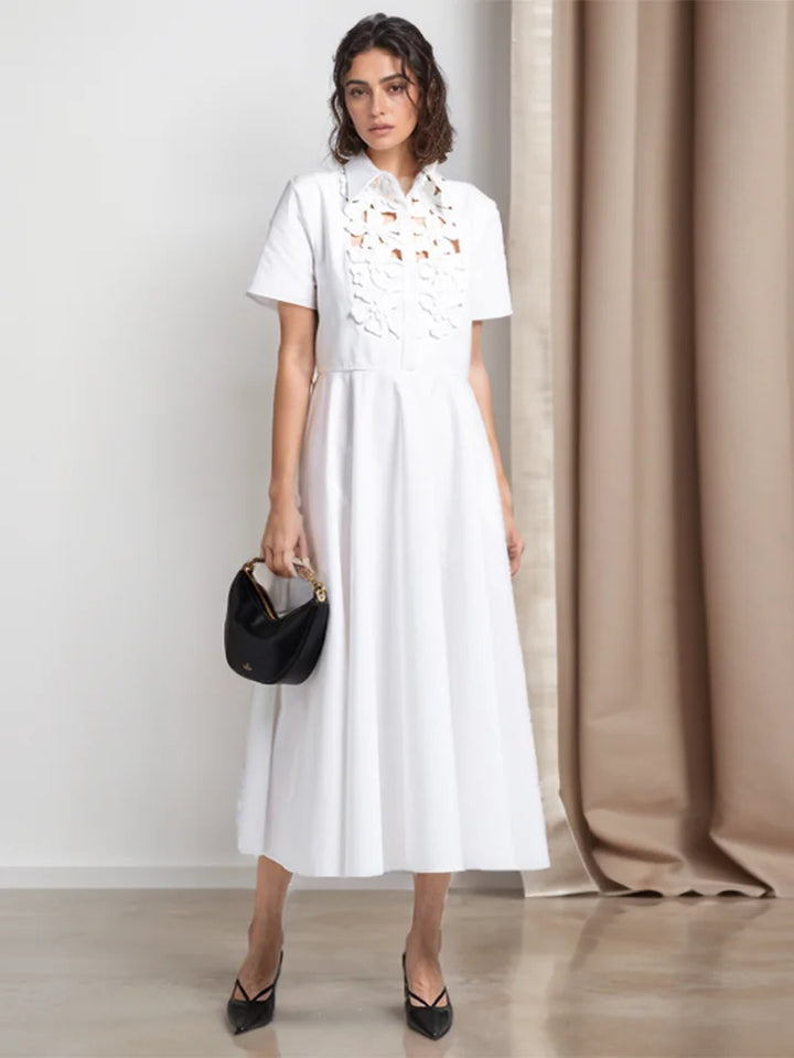 Adella Floral Collared Midi Dress