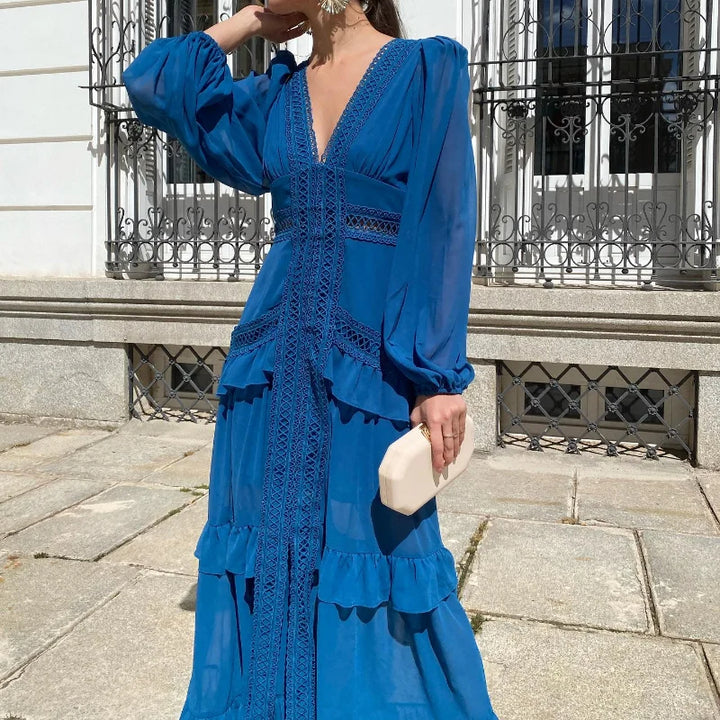 Amal Tiered Long Sleeve Maxi Dress