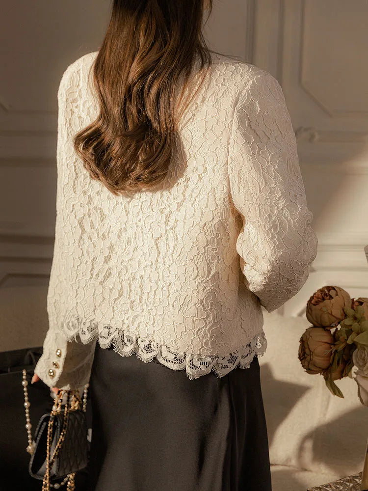 Linley Scalloped Lace Cropped Jacket