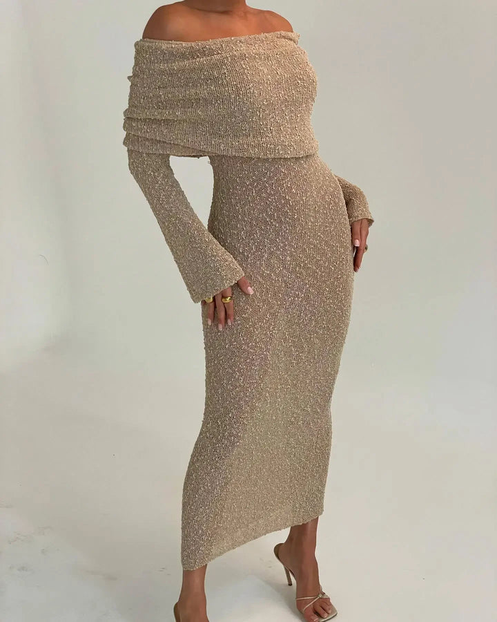 Jessie Off Shoulder Knit Maxi Dress