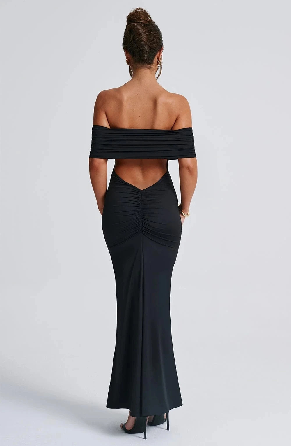 Emmy Off Shoulder Ruched Maxi Dress