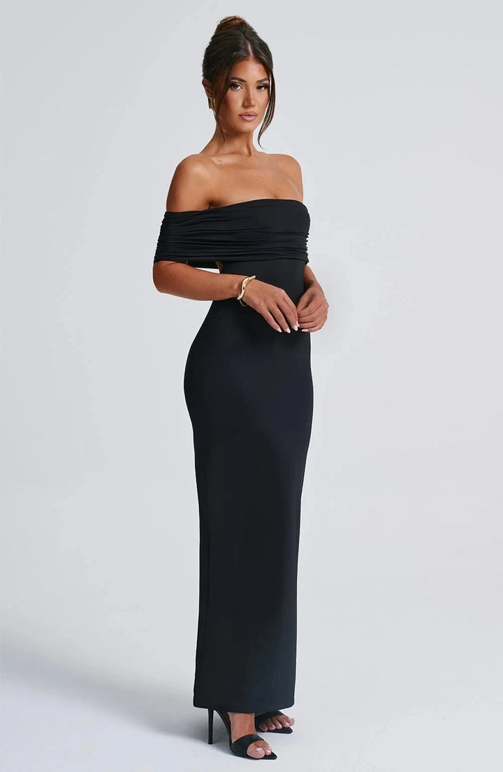 Emmy Off Shoulder Ruched Maxi Dress