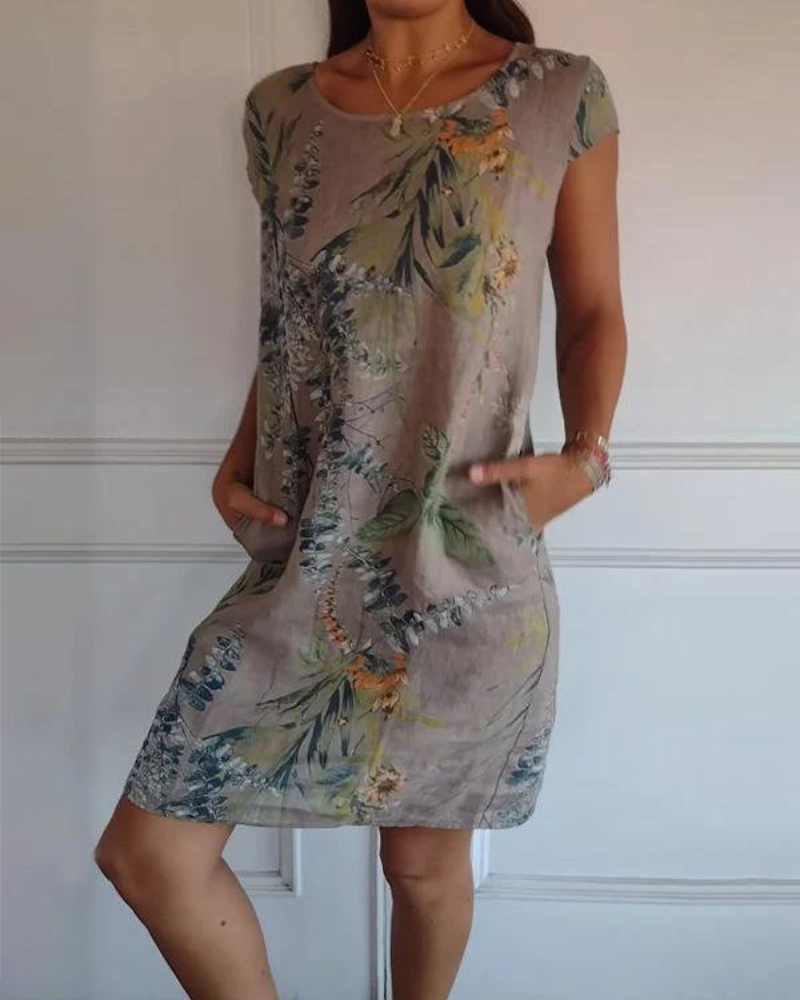 Leilah Botanical Summer Shift Dress