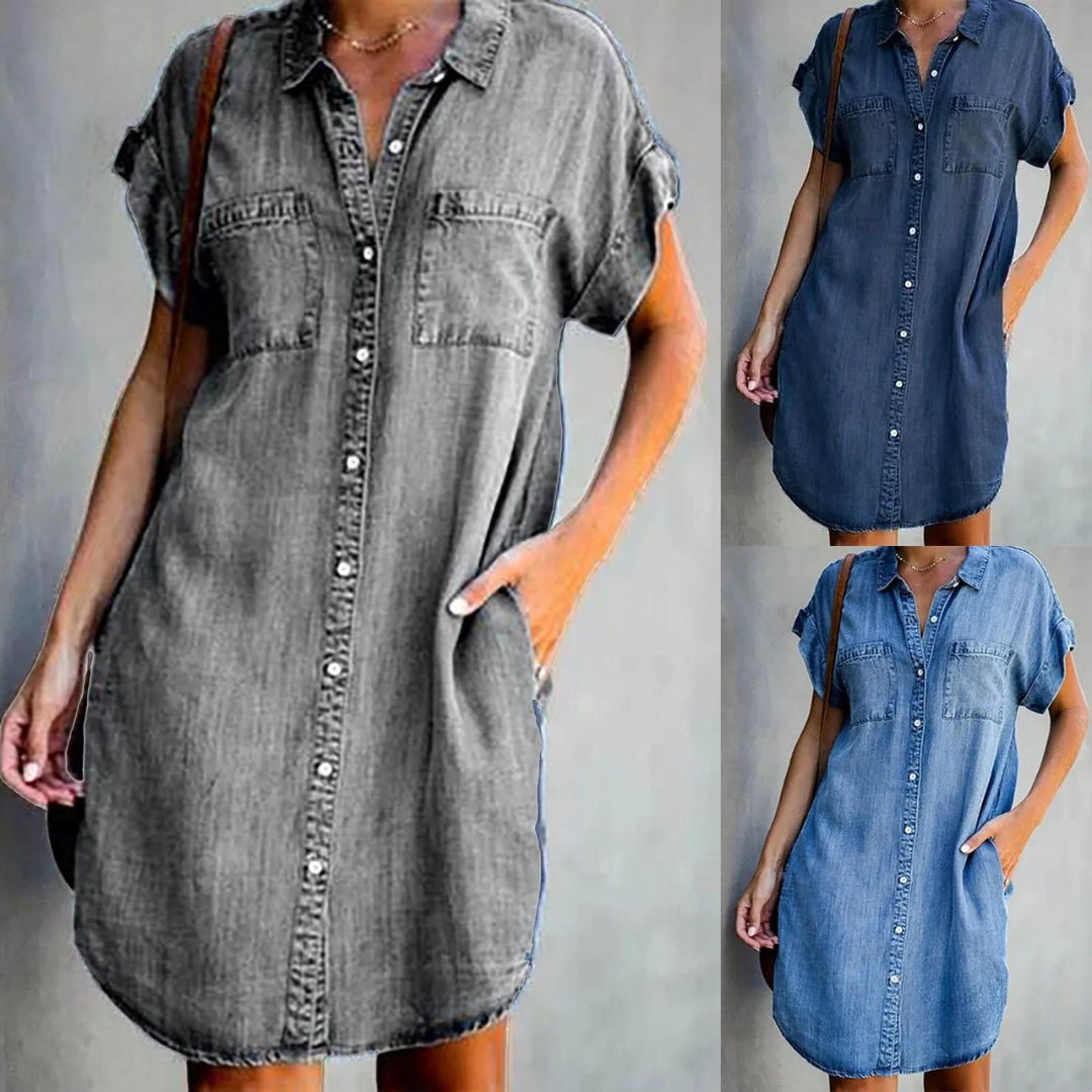 Aster Button-Down Tunic Dress