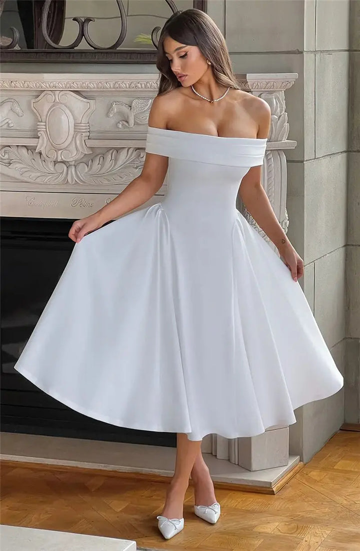 Gloria Off Shoulder Midi Dress