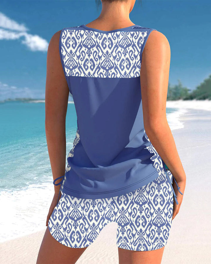 Yves Printed Tankini Swim Set