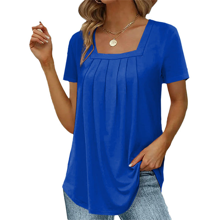 Roselle Square Neck Pleated Top