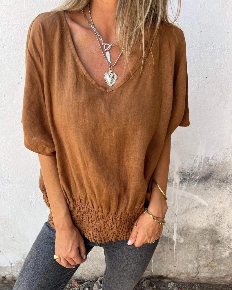 Leonie Shirred Hem Top