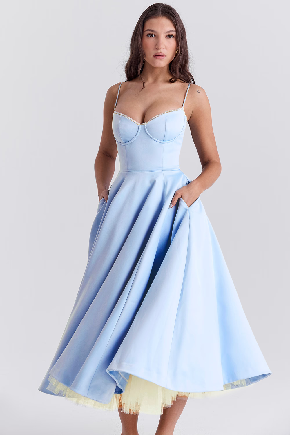 Daphne Sweetheart Bustier Midi Dress