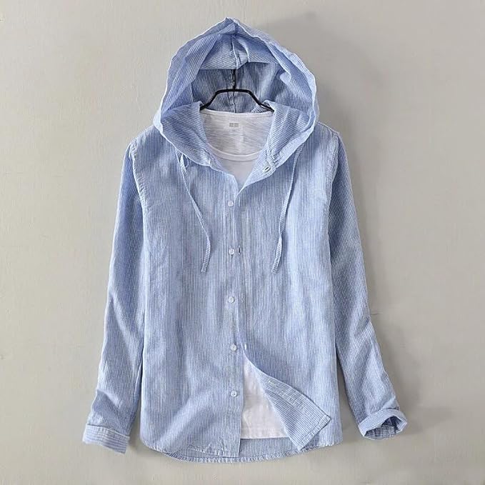 Rosie Hooded Button-Up Cotton Shirt