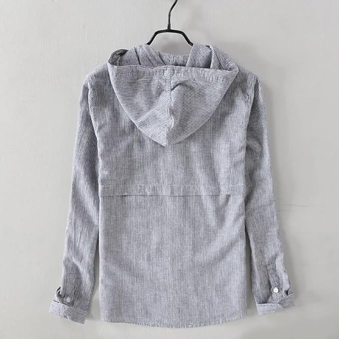 Rosie Hooded Button-Up Cotton Shirt