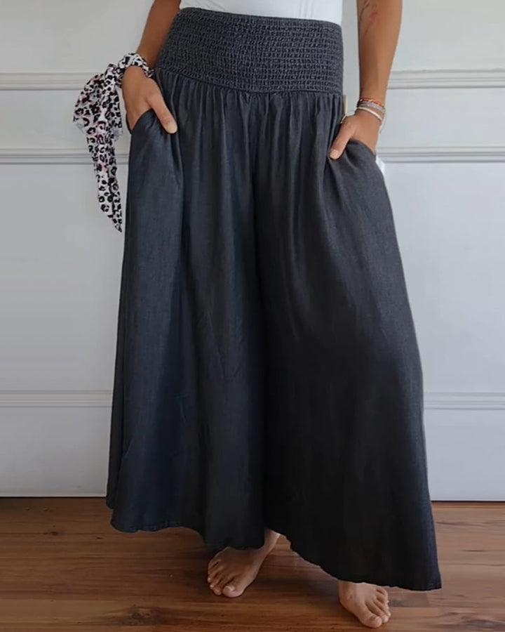 Damsel Smocked Wide-Leg Pants