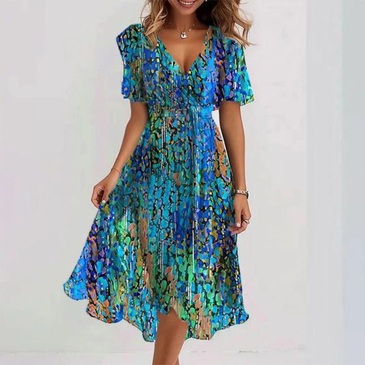 Tahnee Flutter Sleeve Wrap Midi Dress