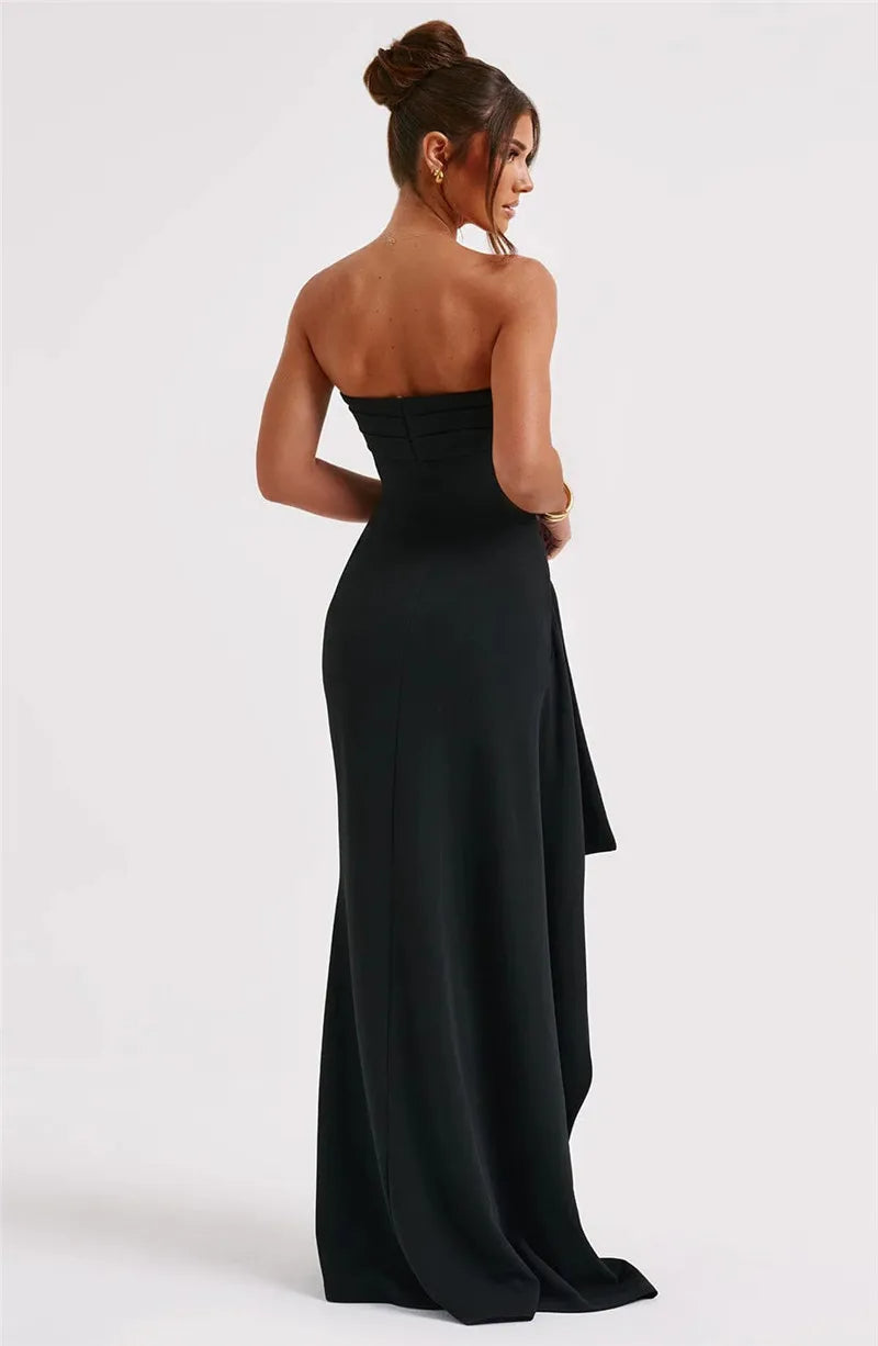 Delta Strapless Thigh Split Gown