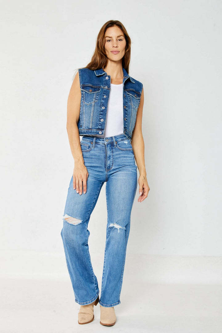 Myracle CURVE Tummy Control Ripped Straight Jeans