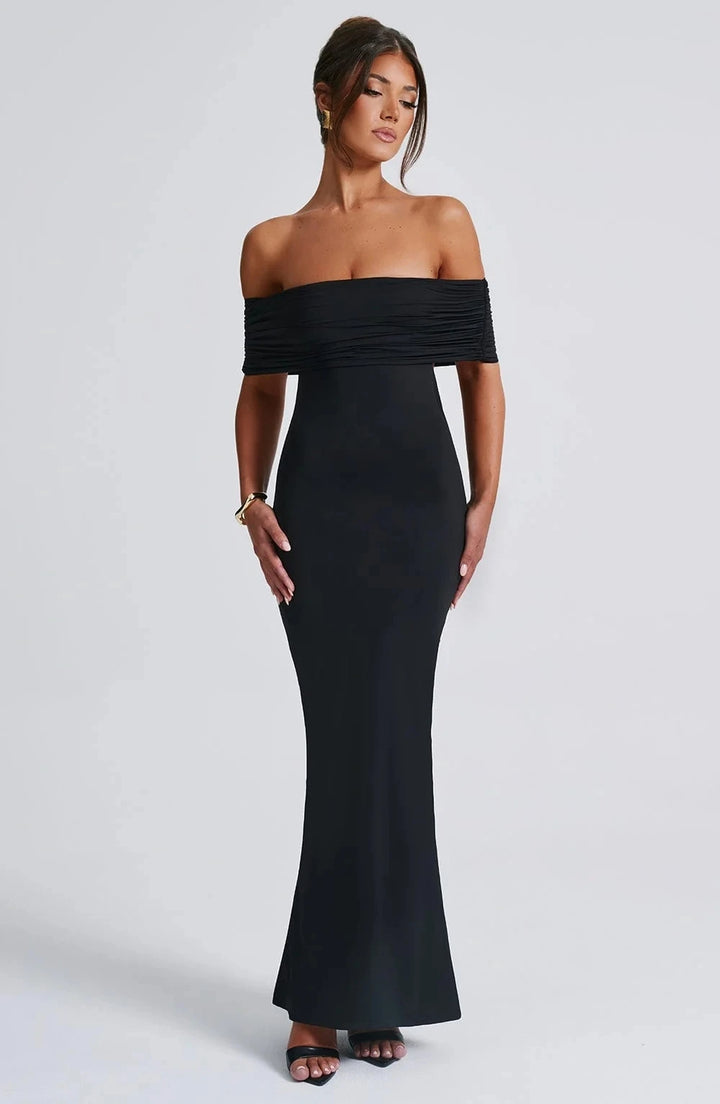 Emmy Off Shoulder Ruched Maxi Dress