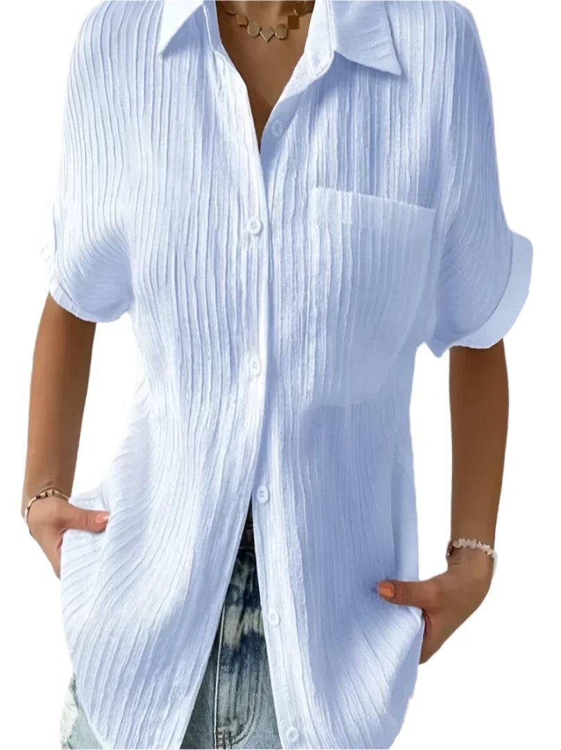 Zoie Textured Short Sleeve Blouse