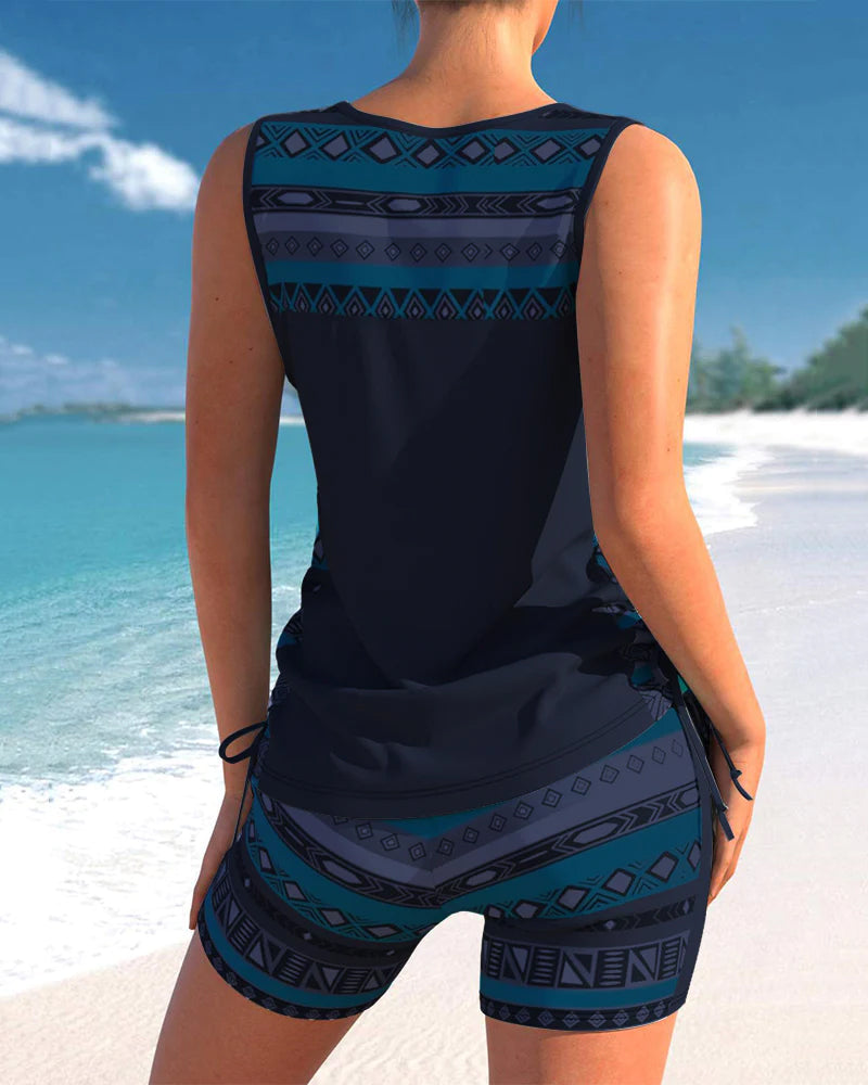 Yves Printed Tankini Swim Set