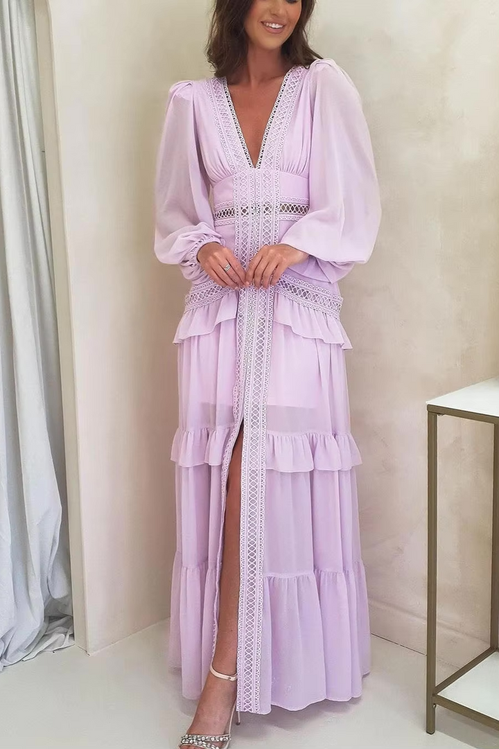 Amal Tiered Long Sleeve Maxi Dress