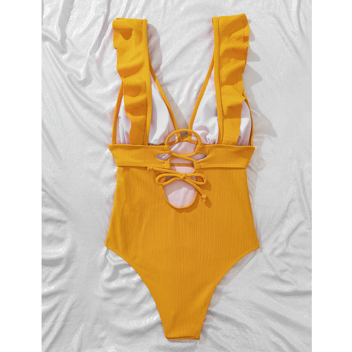 Seychelles Plunging Frill One Piece Swimsuit