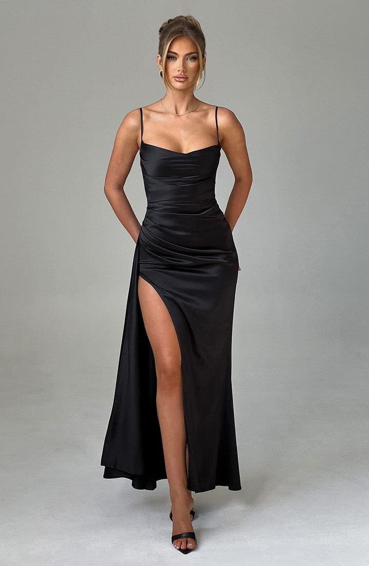 Amanda Satin Maxi Dress