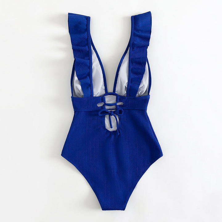 Seychelles Plunging Frill One Piece Swimsuit