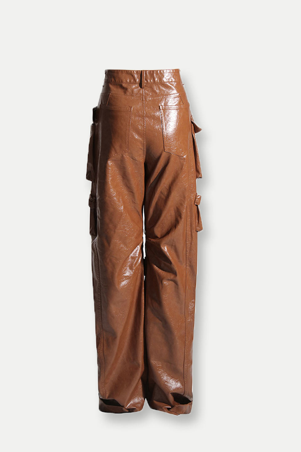 Miya Faux Leather Wide Leg Cargo Pants