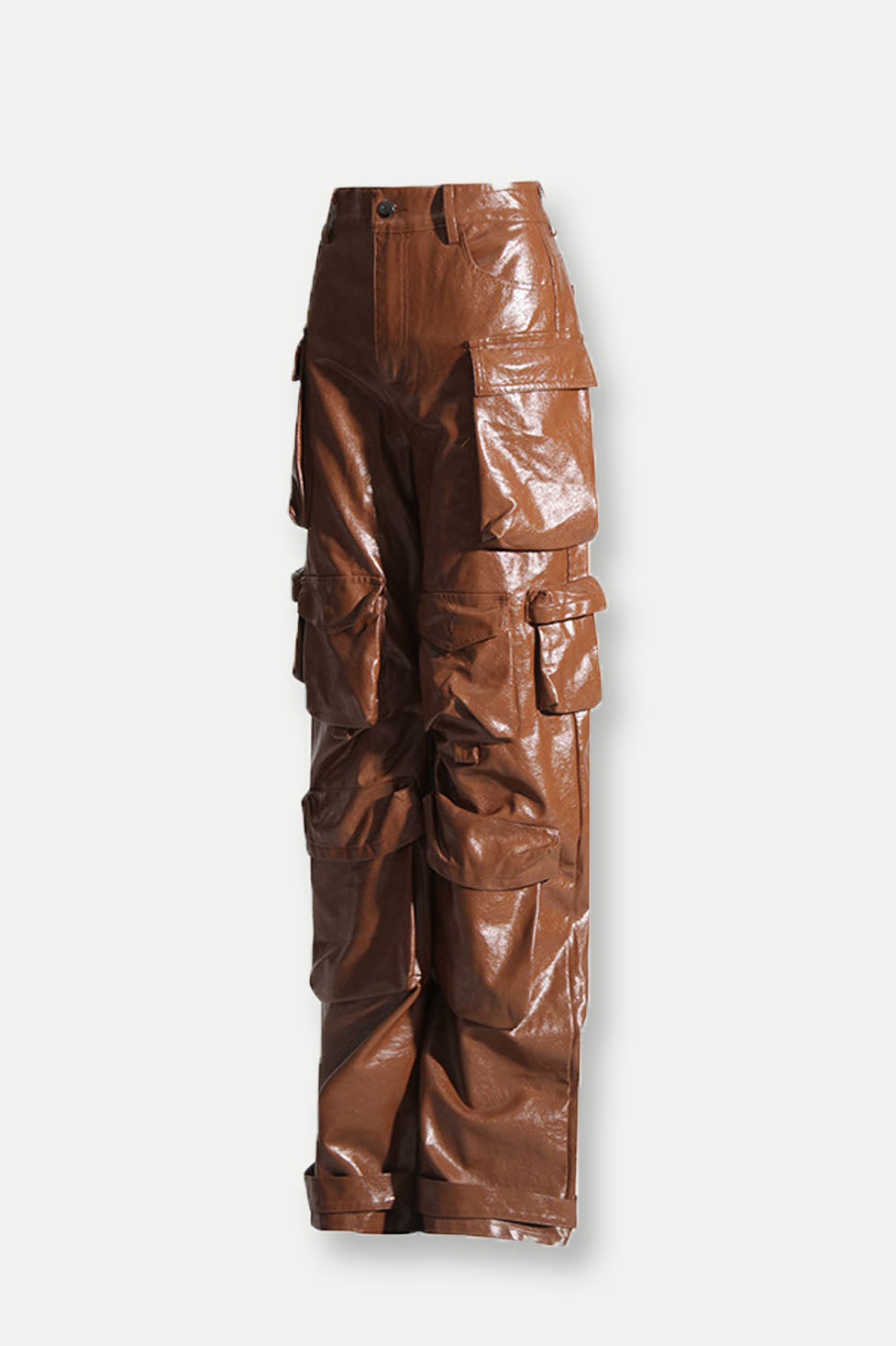 Miya Faux Leather Wide Leg Cargo Pants