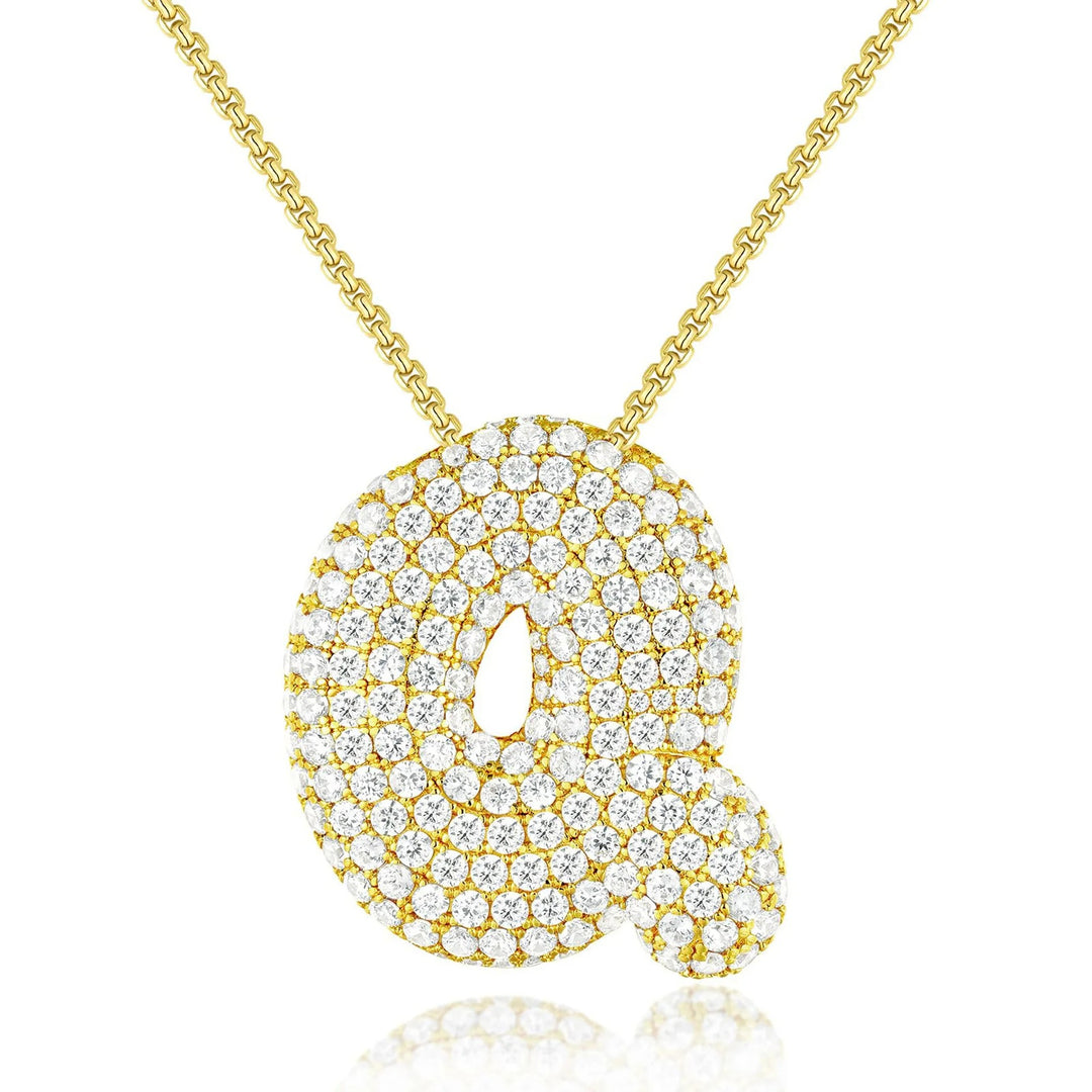 Gold Bubble Initial Necklace - BUY 1 GET 1 FREE