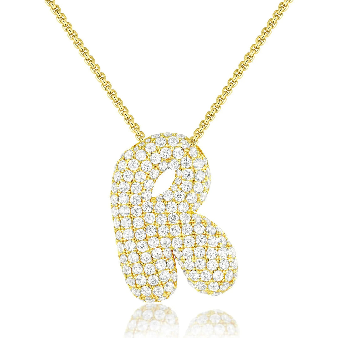 Gold Bubble Initial Necklace - BUY 1 GET 1 FREE