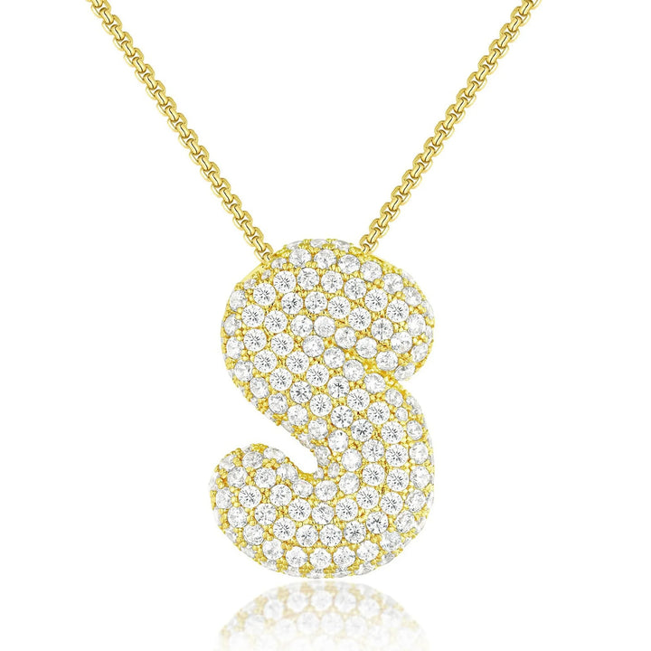 Gold Bubble Initial Necklace - BUY 1 GET 1 FREE