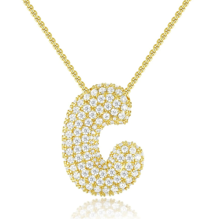 Gold Bubble Initial Necklace - BUY 1 GET 1 FREE