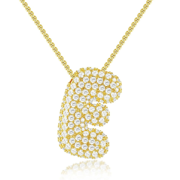 Gold Bubble Initial Necklace - BUY 1 GET 1 FREE