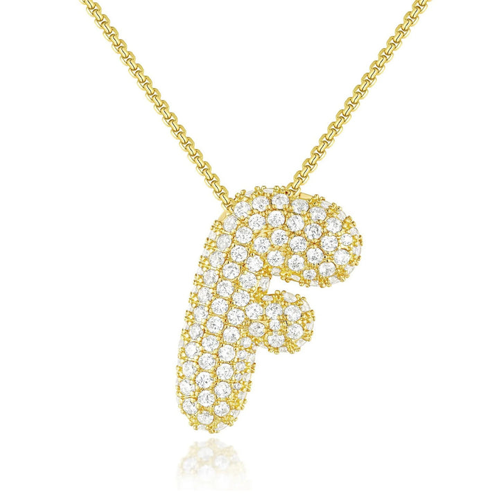 Gold Bubble Initial Necklace - BUY 1 GET 1 FREE