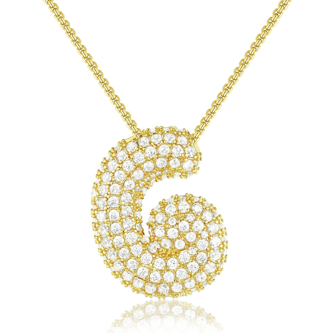 Gold Bubble Initial Necklace - BUY 1 GET 1 FREE