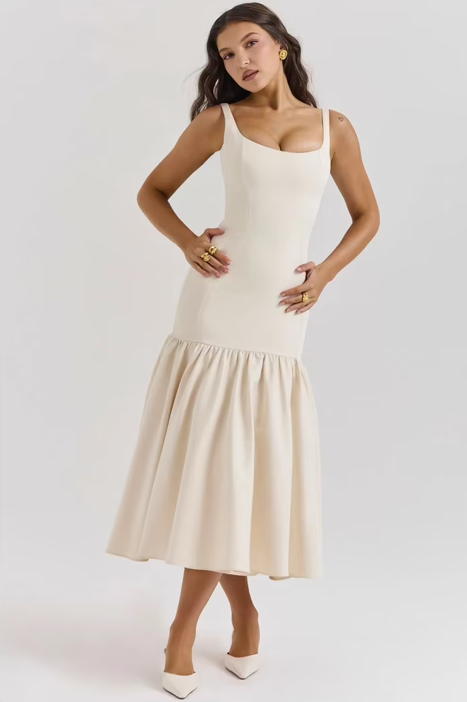 Carla Drop Waist Midi Dress