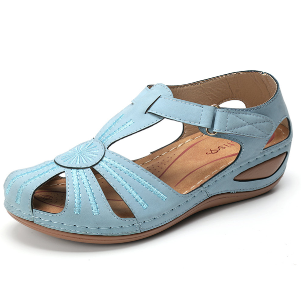 Carrie Round Toe Wedge Sandals