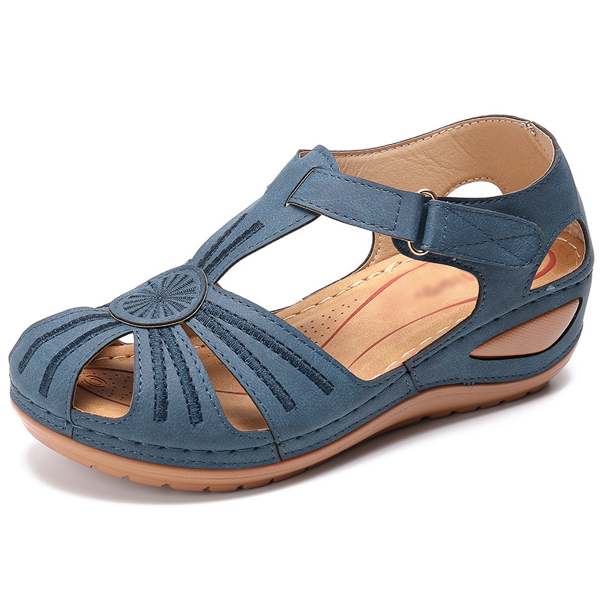 Carrie Round Toe Wedge Sandals